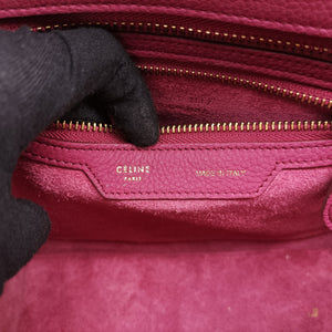 Pre-owned Celine Luggage Micro shopper Pink Leather handbag | stylenewstar