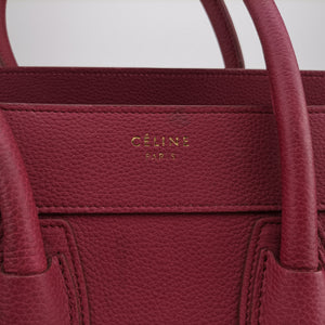 Pre-owned Celine Luggage Micro shopper Pink Leather handbag | stylenewstar