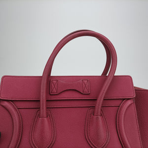 Pre-owned Celine Luggage Micro shopper Pink Leather handbag | stylenewstar