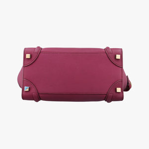 Pre-owned Celine Luggage Micro shopper Pink Leather handbag | stylenewstar