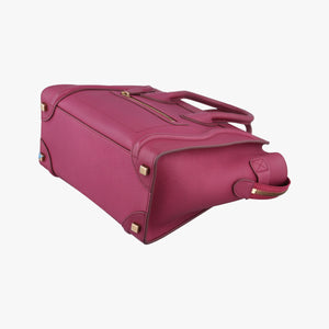 Pre-owned Celine Luggage Micro shopper Pink Leather handbag | stylenewstar