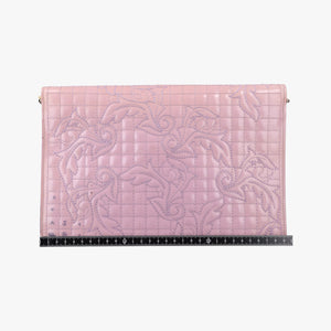 Pre-owned VERSACE Medusa quilted chain Pink Patent shoulderbag | stylenewstar