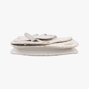 Pre-owned Christian Dior Saddle White Jacquard × Leather shoulderbag | stylenewstar