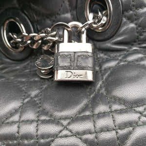 Pre-owned Christian Dior Cannage stitching Black Lambskin handbag | stylenewstar