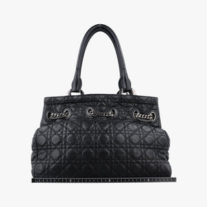 Pre-owned Christian Dior Cannage stitching Black Lambskin handbag | stylenewstar