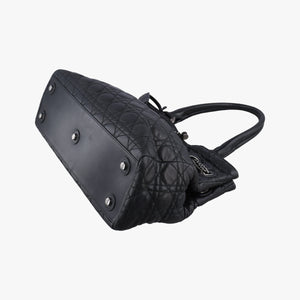 Pre-owned Christian Dior Cannage stitching Black Lambskin handbag | stylenewstar