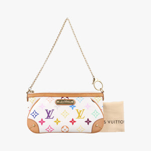 Pre-owned Louis Vuitton Pochette Mira MM Pouch white Monogram Multicolor M60096 handbag | stylenewstar