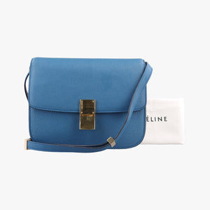 Secondhand Celine CLASSIC BOX Blue Leather shoulderbag | stylenewstar