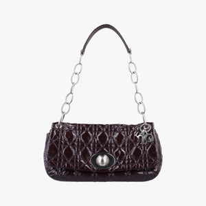 Pre-owned Christian Dior Rendezvous Purple Patent shoulderbag | stylenewstar