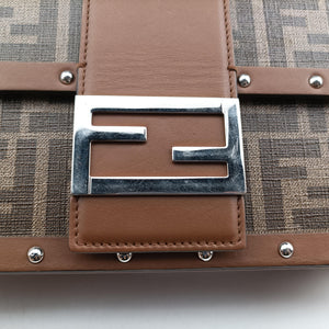 Pre-owned Fendi Zucca Trunk Brown PVC Coated Canvas × Leather 7VA498 shoulderbag | stylenewstar