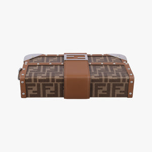 Pre-owned Fendi Zucca Trunk Brown PVC Coated Canvas × Leather 7VA498 shoulderbag | stylenewstar