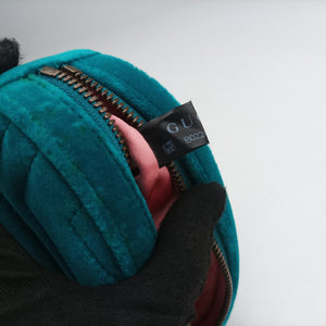 Pre-owned Gucci GG Marmont Blue velour 476434 bum bag/waist bag | stylenewstar
