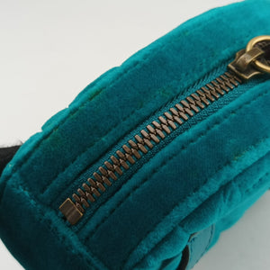 Pre-owned Gucci GG Marmont Blue velour 476434 bum bag/waist bag | stylenewstar