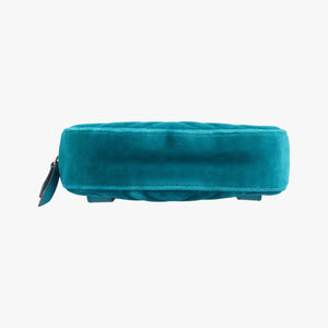 Pre-owned Gucci GG Marmont Blue velour 476434 bum bag/waist bag | stylenewstar