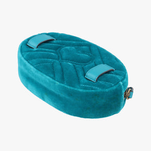 Pre-owned Gucci GG Marmont Blue velour 476434 bum bag/waist bag | stylenewstar