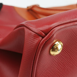 Pre-owned Prada Galleria Orange×red SAFFIANO Leather BN1844 shoulderbag | stylenewstar