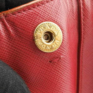 Pre-owned Prada Galleria Orange×red SAFFIANO Leather BN1844 shoulderbag | stylenewstar
