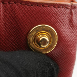 Pre-owned Prada Galleria Orange×red SAFFIANO Leather BN1844 shoulderbag | stylenewstar