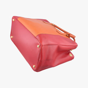 Pre-owned Prada Galleria Orange×red SAFFIANO Leather BN1844 shoulderbag | stylenewstar