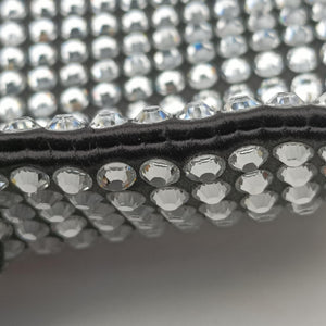 Pre-owned Prada Rosa Satin Crystal Mini Tote Black x Silver Rhinestone 1BA253 shoulderbag | stylenewstar