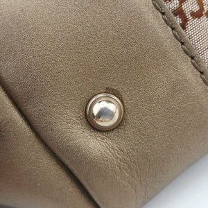Pre-owned Gucci Heart Bit charm Brown canvas×leather 269956 handbag | stylenewstar