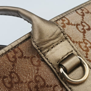 Pre-owned Gucci Heart Bit charm Brown canvas×leather 269956 handbag | stylenewstar