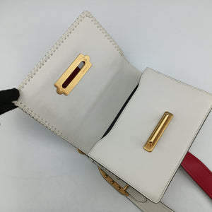 Pre-owned Prada Cahier tassen Leder Multicolour Leather×Denim 1BD045 shoulderbag | stylenewstar