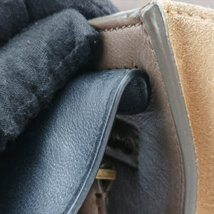 Vintage Celine Trapeze Beige × Black × Brown Suede × leather handbag | stylenewstar