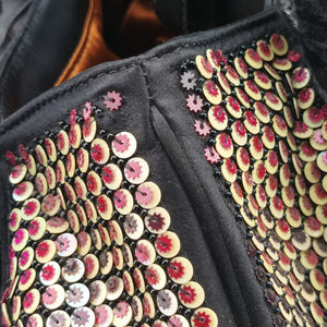 Pre-owned Fendi Spy Black x multicolor Sequins x Velvet x Silk 8BR589 handbag | stylenewstar