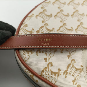 Pre-owned Celine Triomphe AVA Mini White PVC coated canvas handbag | stylenewstar