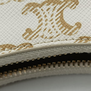 Pre-owned Celine Triomphe AVA Mini White PVC coated canvas handbag | stylenewstar