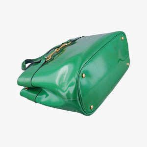 Pre-owned Gucci Bright Bit Green Patent Leather 319795 shoulderbag | stylenewstar