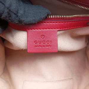 Pre-owned Gucci Bamboo Nymphaea Red Leather 453767 shoulderbag | stylenewstar