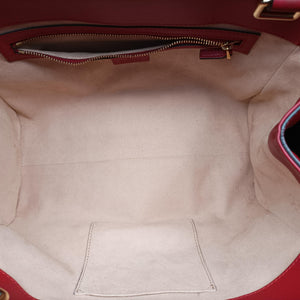 Pre-owned Gucci Bamboo Nymphaea Red Leather 453767 shoulderbag | stylenewstar