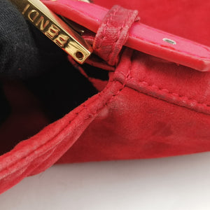 Secondhand Fendi Baguette Red suede 26424 handbag | stylenewstar