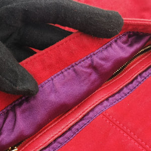 Secondhand Fendi Baguette Red suede 26424 handbag | stylenewstar