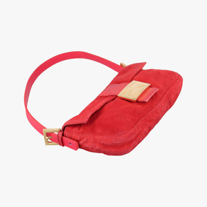 Secondhand Fendi Baguette Red suede 26424 handbag | stylenewstar