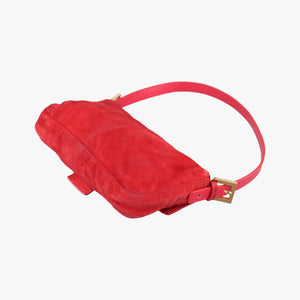 Secondhand Fendi Baguette Red suede 26424 handbag | stylenewstar