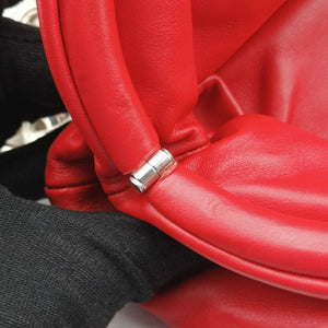 Pre-owned Bottega Veneta The Chain Pouch Red lambskin shoulderbag | stylenewstar