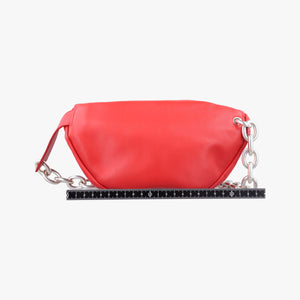 Pre-owned Bottega Veneta The Chain Pouch Red lambskin shoulderbag | stylenewstar
