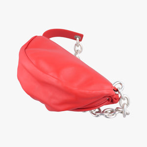 Pre-owned Bottega Veneta The Chain Pouch Red lambskin shoulderbag | stylenewstar