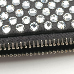 Secondhand Prada Triangle Crystal Black Satin 1BC190 shoulderbag | stylenewstar