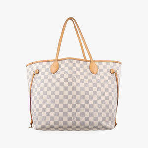 Pre-owned Louis Vuitton Neverfull MM Azur Damier Canvas N51107 handbag | stylenewstar