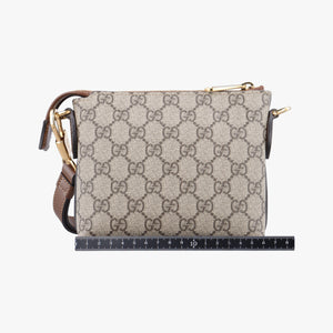 Pre-owned Gucci Interlocking G Messenger Beige × Brown PVC coated canvas× Leather 723306 crossbodybag | stylenewstar