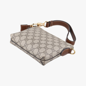 Pre-owned Gucci Interlocking G Messenger Beige × Brown PVC coated canvas× Leather 723306 crossbodybag | stylenewstar