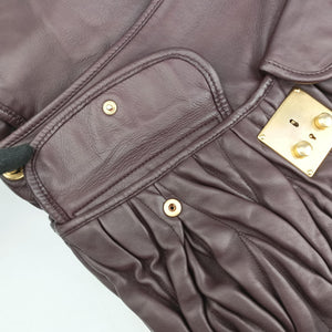 Pre-owned Miu Miu Coffer Matelasse Brown Leather shoulderbag | stylenewstar