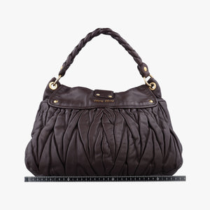 Pre-owned Miu Miu Coffer Matelasse Brown Leather shoulderbag | stylenewstar