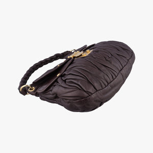 Pre-owned Miu Miu Coffer Matelasse Brown Leather shoulderbag | stylenewstar