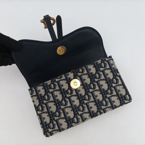 Vintage Christian Dior Saddle Navy Jacquard x Leather bum bag/waist bag | stylenewstar