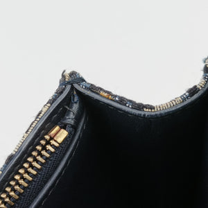 Vintage Christian Dior Saddle Navy Jacquard x Leather bum bag/waist bag | stylenewstar